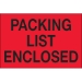 2 x 3 - Packing List Enclosed (Fluorescent Red) Labels 500/Roll - DL1202