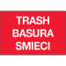 2" x 3" Red Rectangle Trash/Basura/Smieci 500/Rl - DL1311
