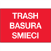 2" x 3" Red Rectangle Trash/Basura/Smieci 500/Rl - DL1311