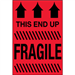 2" x 3" - This End Up - Fragile (Fluorescent Red) Labels 500/Rl - DL1325