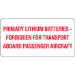 2" x 4" - "Primary Lithium Batteries" Labels 500/Rl - DL1375