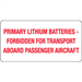 2" x 4" - "Primary Lithium Batteries" Labels 500/Rl - DL1375