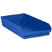 23 5/8 x 11 1/8 x 4 Blue  Plastic Shelf Bin Boxes 6 Bins/Cs - BINPS124B
