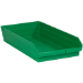 23 5/8 x 11 1/8 x 4 Green  Plastic Shelf Bin Boxes 6 Bins/Cs - BINPS124G