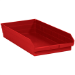 23 5/8 x 11 1/8 x 4 Red Plastic Shelf Bin Boxes 6 Bins/Cs - BINPS124R