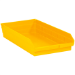 23 5/8 x 11 1/8 x 4 Yellow  Plastic Shelf Bin Boxes 6 Bins/Cs - BINPS124Y
