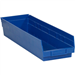 23 5/8 x 6 5/8 x 4 Blue  Plastic Shelf Bin Boxes 8 Bins/Cs - BINPS122B