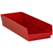 23 5/8 x 8 3/8 4 Red  Plastic Shelf Bin Boxes 6 Bins/Cs - BINPS123R