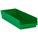 23 5/8 x 8 3/8 x 4 Green  Plastic Shelf Bin Boxes 6 Bins/Cs - BINPS123G