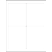 3 3/4 x 4 3/4" White Rectangle Laser Labels 4/Sht - LL167