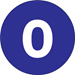 3" Circle - "0" (Dark Blue) Number Labels 500/Rl - DL1339