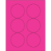 3" Fluorescent Pink Circle Laser Labels 6/Sht - LL195PK