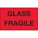 3 x 5 - Glass - Fragile (Fluorescent Red) Labels 500/Roll - DL1201
