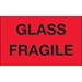 3 x 5 - Glass - Fragile (Fluorescent Red) Labels 500/Roll - DL1201