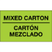 3" x 5" - Mixed Carton - Carton Mezclado (Fluorescent Green) Bilingual Labels 500/Rl - DL1319