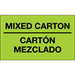 3" x 5" - Mixed Carton - Carton Mezclado (Fluorescent Green) Bilingual Labels 500/Rl - DL1319