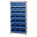 36 x 18 x 74 - 6 Shelf  Wire Shelving Unit with (20) Blue Bins 1 Set - WSBQ265B