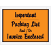 4 1/2" x 6" Orange "Important Packing List And/Or Invoice Enclosed" Envelopes 1000/Cs - PL4