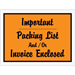 4 1/2" x 6" Orange "Important Packing List And/Or Invoice Enclosed" Envelopes 1000/Cs - PL4