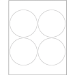4" White Circle Laser Labels 4/Sht - LL148