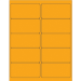 4 x 2" Fluorescent Orange Removable Rectangle Laser Labels 10/Sht - LL410OR