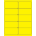 4 x 2" Fluorescent Yellow Removable Rectangle Laser Labels 10/Sht - LL410YE