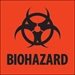 4 x 4 - Biohazard  Fluorescent Red Labels 500/Roll - DL1283