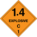 4" x 4" - "Explosive" - 1.4C - 1 Labels 500/Rl - DL5031