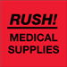 4" x 4" - Rush - Medical Supplies (Fluorescent Red) Labels 500/Rl - DL1337