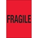 4 x 6 - Fragile (Fluorescent Red) Labels 500/Roll - DL1190