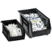 5 3/8 x 4 1/8 x 3 Black  Plastic Stack &amp; Hang Bin Boxes 24 Bins/Cs - BINP0543K