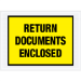 7 1/2 x 5 1/2" Yellow "Return Documents Enclosed" Envelopes 1000/Case  - PL448