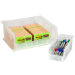 7 3/8 x 4 1/8 x 3 Clear  Plastic Stack &amp; Hang Bin Boxes 24 Bins/Cs - BINP0743CL