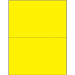 8 1/2 x 5 1/2" Fluorescent Yellow Removable Rectangle Laser Labels 2/Sht - LL415YE