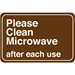 "Please Clean Microwave" 6 x 9" Facility Sign 1/Ea - SN206