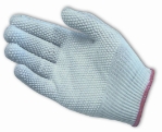 ESD Seamless Knit Nylon And Carbon Fiber Yarns, White PVC Dotted Grip Dz        