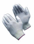 ESD Seamless Knit Nylon And Copper Fiber Yarns, White Urethane Coated Finger Tips Dz       