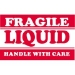 3 X 5 - Fragile - Liquid - Handle With Care Labels 500/Roll - DL1300
