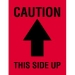 3 X 4 - This Side Up Labels (Fluorescent Red) Labels 500/Roll - DL1720