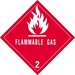 4 X 4 - Flammable Gas - 2 Labels 500/Roll - DL5070