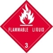 4 X 4 - Flammable Liquids - 3 Labels 500/Roll - DL5120