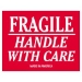 3 X 4 - Fragile - Handle With Care Labels 500/Roll - SCL502R