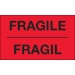3 x 5 - Fragil (Fluorescent Red) Bilingual Labels 500/Roll - DL1091
