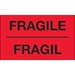 3 x 5 - Fragil (Fluorescent Red) Bilingual Labels 500/Roll - DL1091
