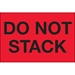 2 x 3 - Do Not Stack (Fluorescent Red) Labels 500/Roll - DL1098