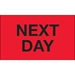 3 x 5 - Next Day (Fluorescent Red) Labels 500/Roll - DL1119