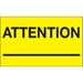 3 x 5 - Attention ___ (Fluorescent Yellow) Labels 500/Roll - DL1125