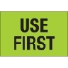 2 x 3 - Use First (Fluorescent Green) Labels 500/Roll - DL1136