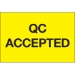 2 x 3 - QC Accepted (Fluorescent Yellow) Labels 500/Roll - DL1144