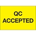 2 x 3 - QC Accepted (Fluorescent Yellow) Labels 500/Roll - DL1144
